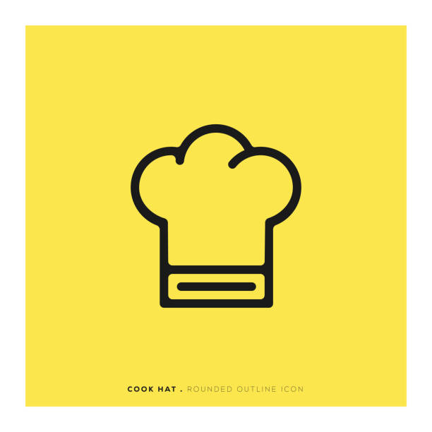 Cook Hat Rounded Line Icon Cook Hat Rounded Line Icon chefs hat stock illustrations