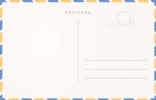 Empty postcard template. Moder travel card design. Empty postcard template. Moder travel card design postcard blank stock illustrations
