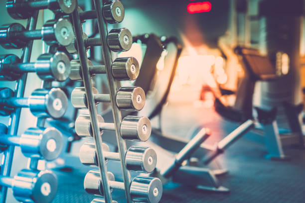 istock The dumbbells in the gym 1082914258