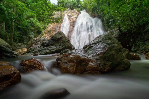 istock Namaung waterfall landscape on koh samui in Thailand 1082922810