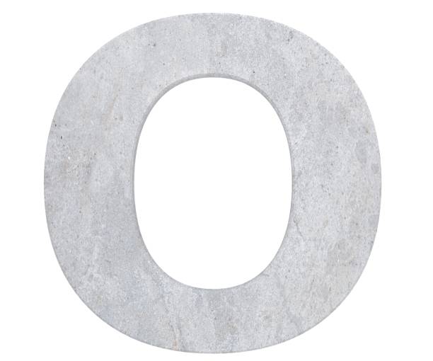 istock Concrete Capital Letter - O isolated on white background . 3D render Illustration 1082927176