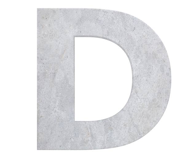 istock Concrete Capital Letter - D isolated on white background . 3D render Illustration 1082927560