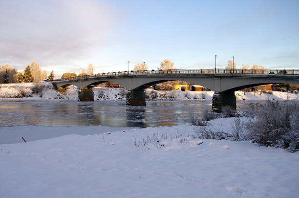 A very cold winter day in a small town in rural Dalarna in Sweden.