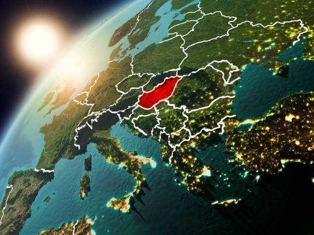 istock Hungary on planet Earth in sunset 1082936604