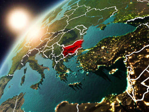 Bulgaria on planet Earth in sunset
