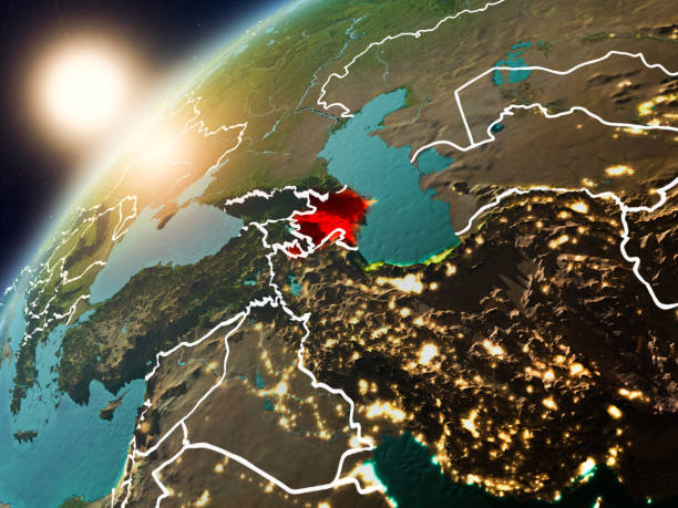 istock Azerbaijan on planet Earth in sunset 1082936666