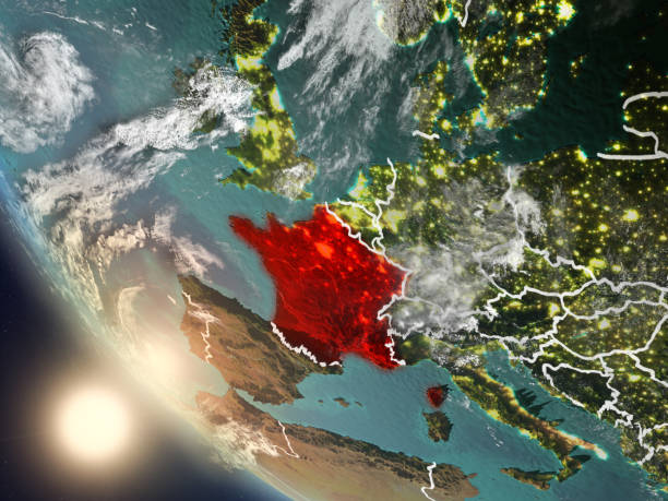 istock Sunset above France from space 1082936950