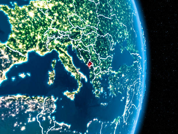 istock Montenegro in red at night 1082937382