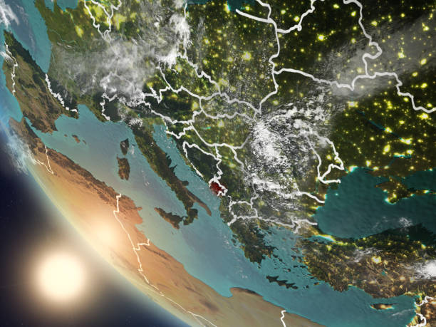 istock Sunset above Montenegro from space 1082937438