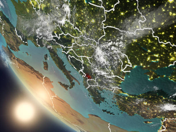 istock Sunset above Kosovo from space 1082937478