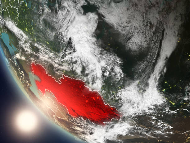 istock Sunset above Kazakhstan from space 1082937506