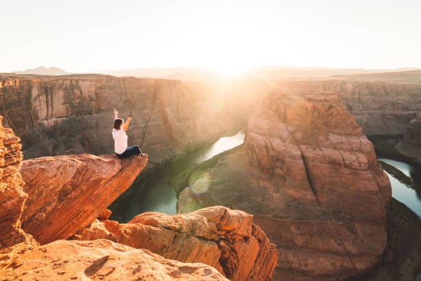 Woman sitting on the edge
