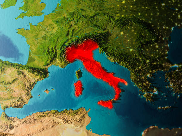 istock Orbit view of Italy 1082938882