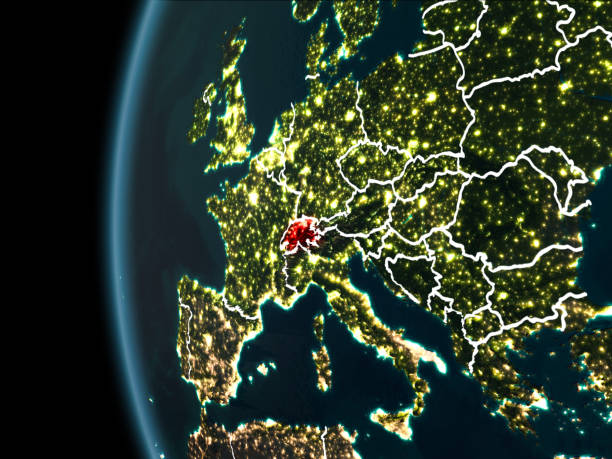 istock Switzerland from space at night 1082939728