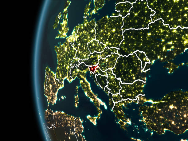 istock Slovenia from space at night 1082939756