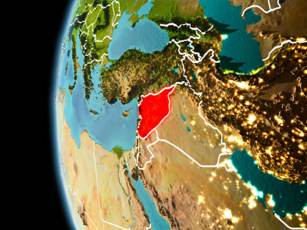 istock Syria from space in evening 1082939844