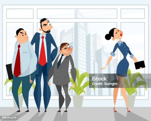 Only One In Office One Situation In The Office Stock Illustration - Download Image Now ...