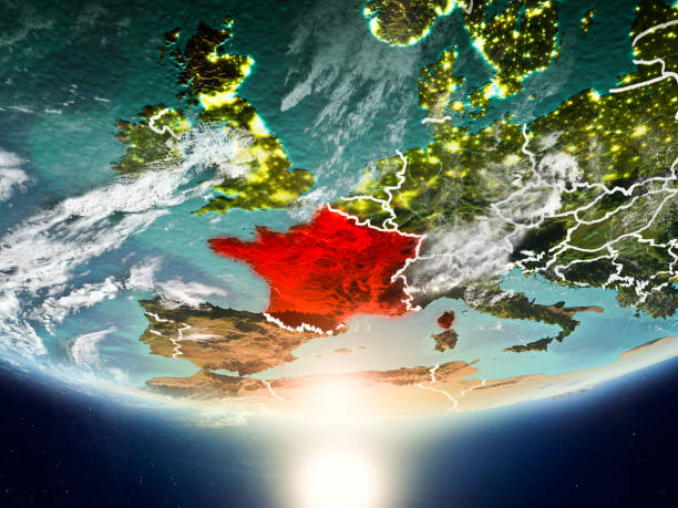 istock France with sun on planet Earth 1082944962