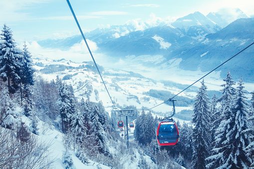 Cableway in Kitzbüheler Alpen mountains