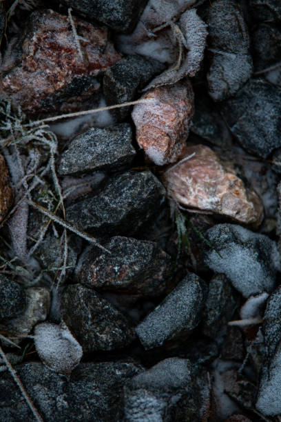 istock Ice and rocks on the beach. Frozen background 1082960038