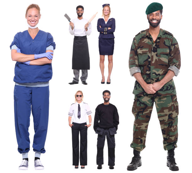 Man and woman with different professions