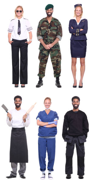istock Man and woman with different professions 1083005818
