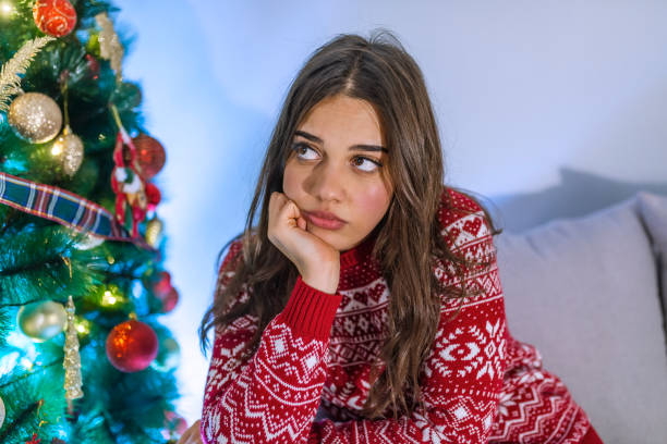 istock Woman feeling alone during christmas holiday 1083030784