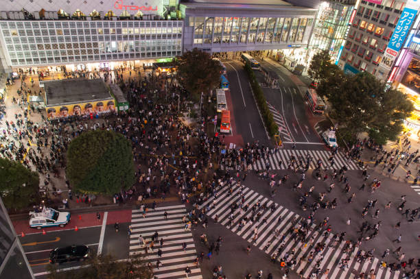 istock crowded Shibuya cross road, Tokyo 1083033050