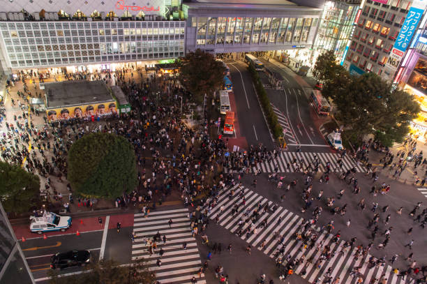 istock crowded Shibuya cross road, Tokyo 1083033726