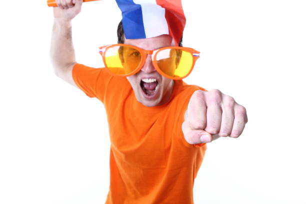 istock Beautiful caucasian dutch soccer supporter 1083048488