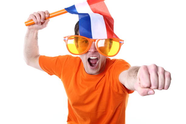 istock Beautiful caucasian dutch soccer supporter 1083048526
