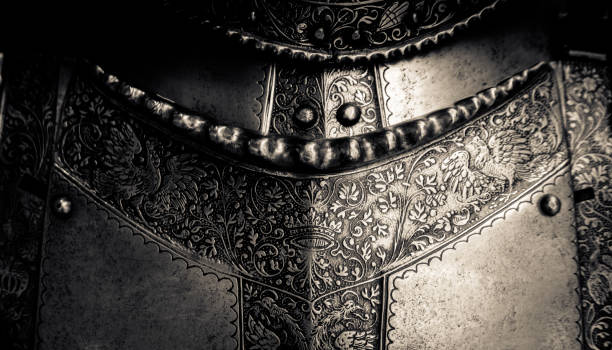 Medieval Armor Detail Detail Of A The Breastplate On A Medieval Suit Of Knight's Armour roman photos stock pictures, royalty-free photos & images