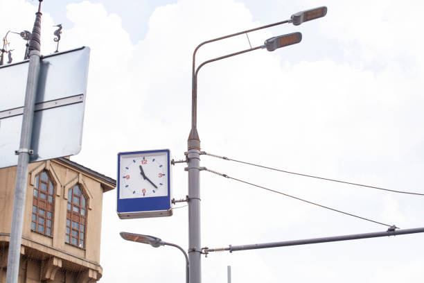 istock Street clock and lamp 1083070580