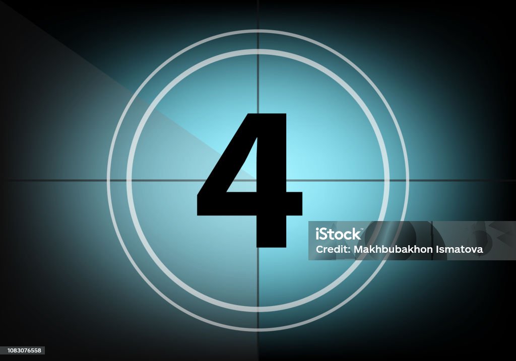 Countdown number four Countdown stock vector