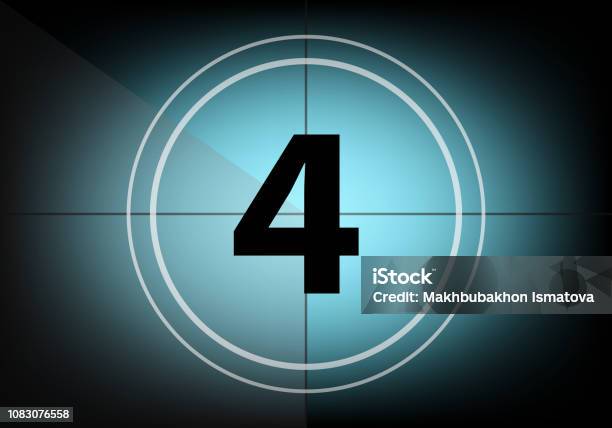 Countdown Number Four Stock Illustration - Download Image Now - Countdown, Movie, Number 4