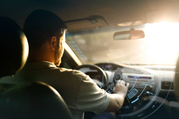 Technologic virtual intelligence car Technologic virtual intelligence car concept. car technology stock pictures, royalty-free photos & images