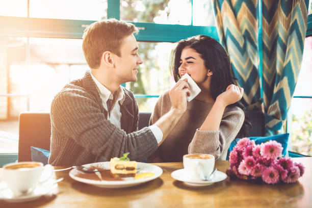 istock The happy couple having lunch in a restaurant 1083082480