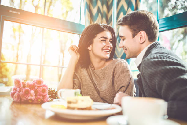 istock The happy couple have a romantic date in a restaurant 1083082504