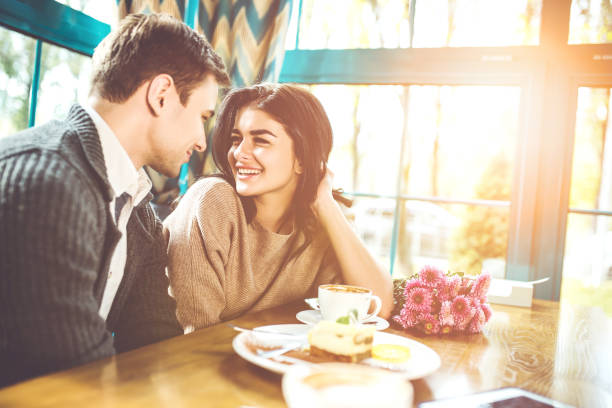 istock The happy couple have a romantic date in a restaurant 1083082512