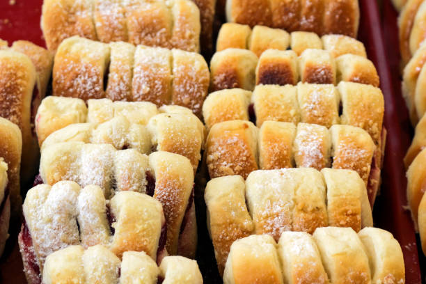 istock Fresh delicious buns on the counter 1083085702