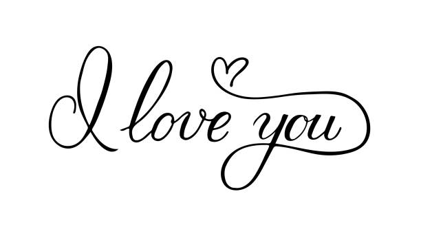 I love you calligraphy hand lettering with heart. Valentine’s day postcard. Romantic typography poster. Vector illustration. I love you calligraphy hand lettering with heart. Valentine’s day postcard. Romantic typography poster. Vector illustration. Easy to edit template for t-shots, mugs, banners, etc. i love you stock illustrations