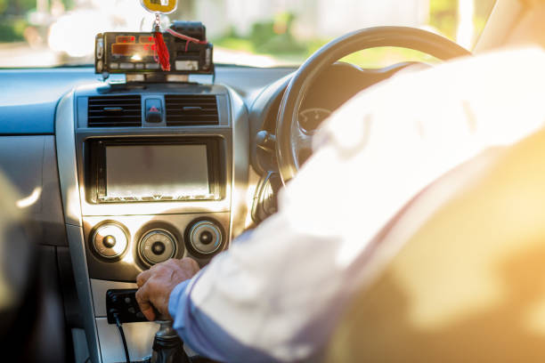 istock Selective focus of man driving and change gear a car 1083094292