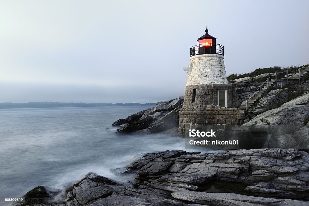 Castle Hill Lighthouse, Newport w Rhode Island - Zbiór zdjęć royalty-free (Newport - Stan Rhode Island)