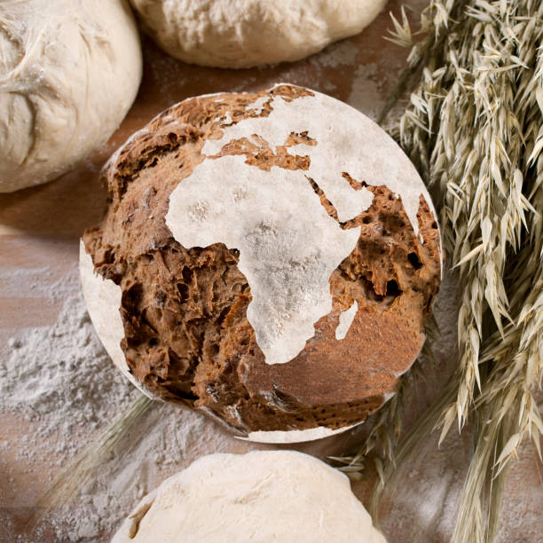 Brot mit AFRIKANISCHE KARTE – Foto