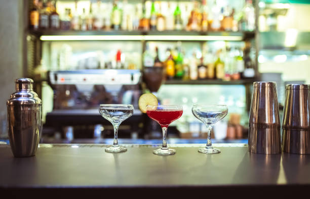 istock The red cocktail on the bar counter 1083102334