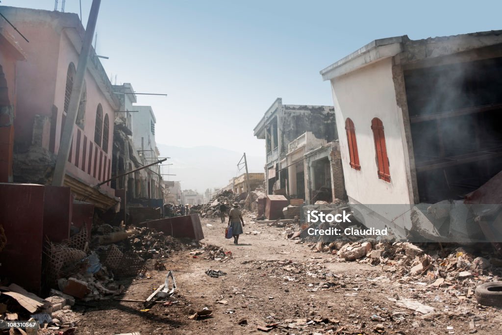City after earthqake  Earthquake Stock Photo