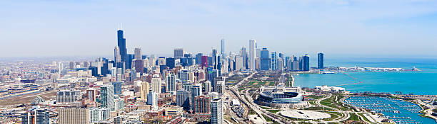 istock Chicago Skyline, Aerial Panorama 108310687