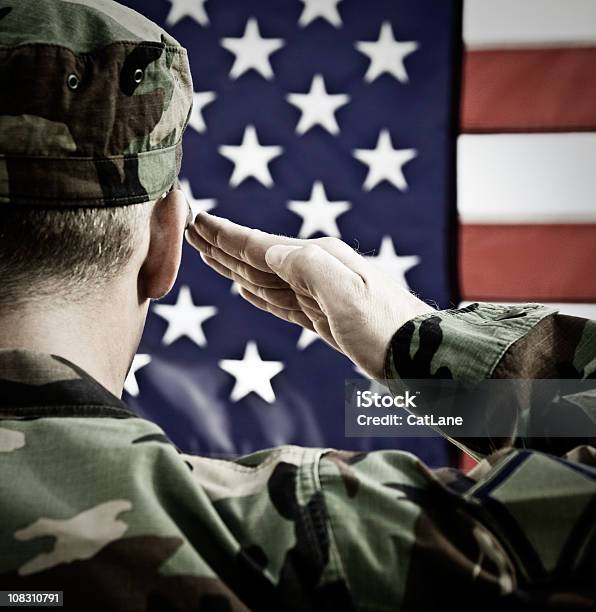 Vintage Military Salute Stock Photo - Download Image Now - US Veteran's Day, Saluting, American Culture