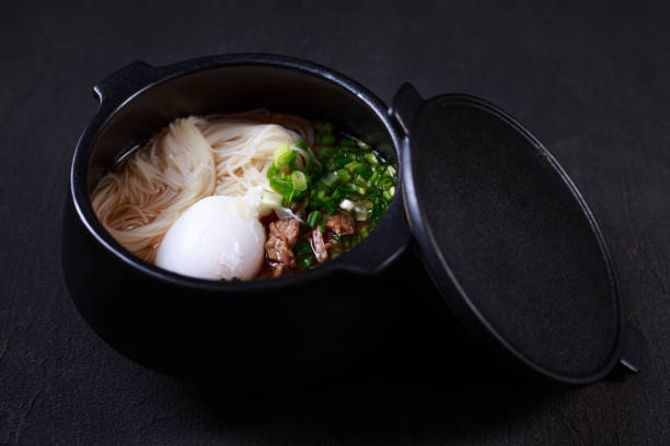 istock Japanese ramen soup with chicken, egg and chives 1083109544