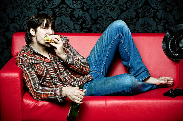istock Enjoying fast-food at home 108311047
